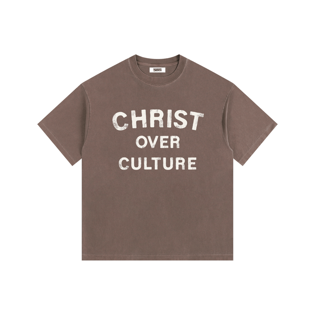 Christ Over Culture Brown Tee